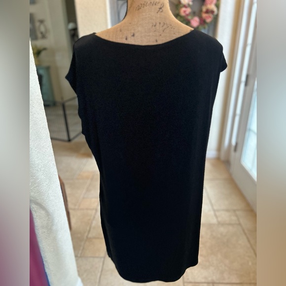 Chico's Travelers Classic Black Side Split Tank Top Knitted Tunic Size 2 Large - Picture 6 of 15